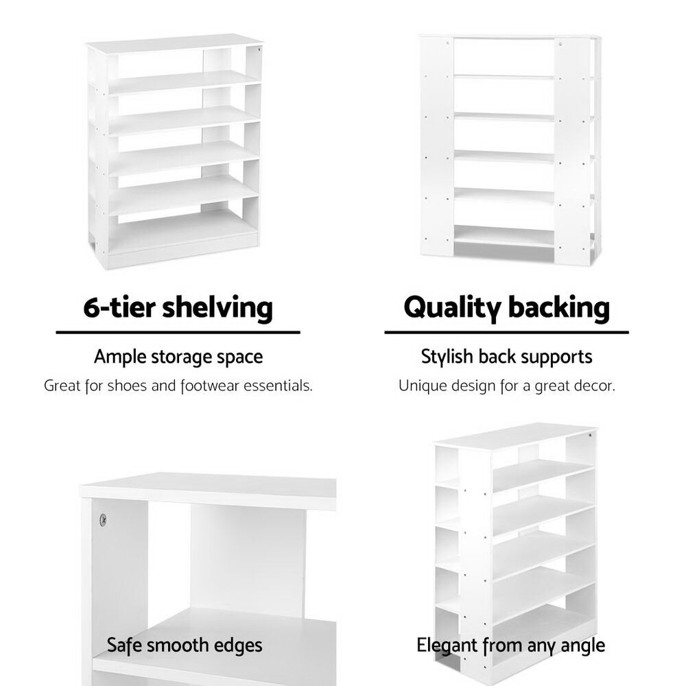 Artiss Shoe Rack Cabinet 30 Pairs 6-Tier Shelf White Price
