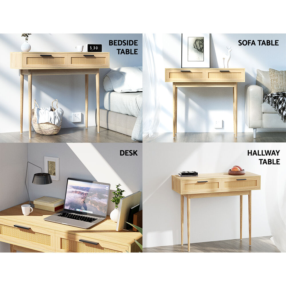Console Table 2 Rattan Drawers Price