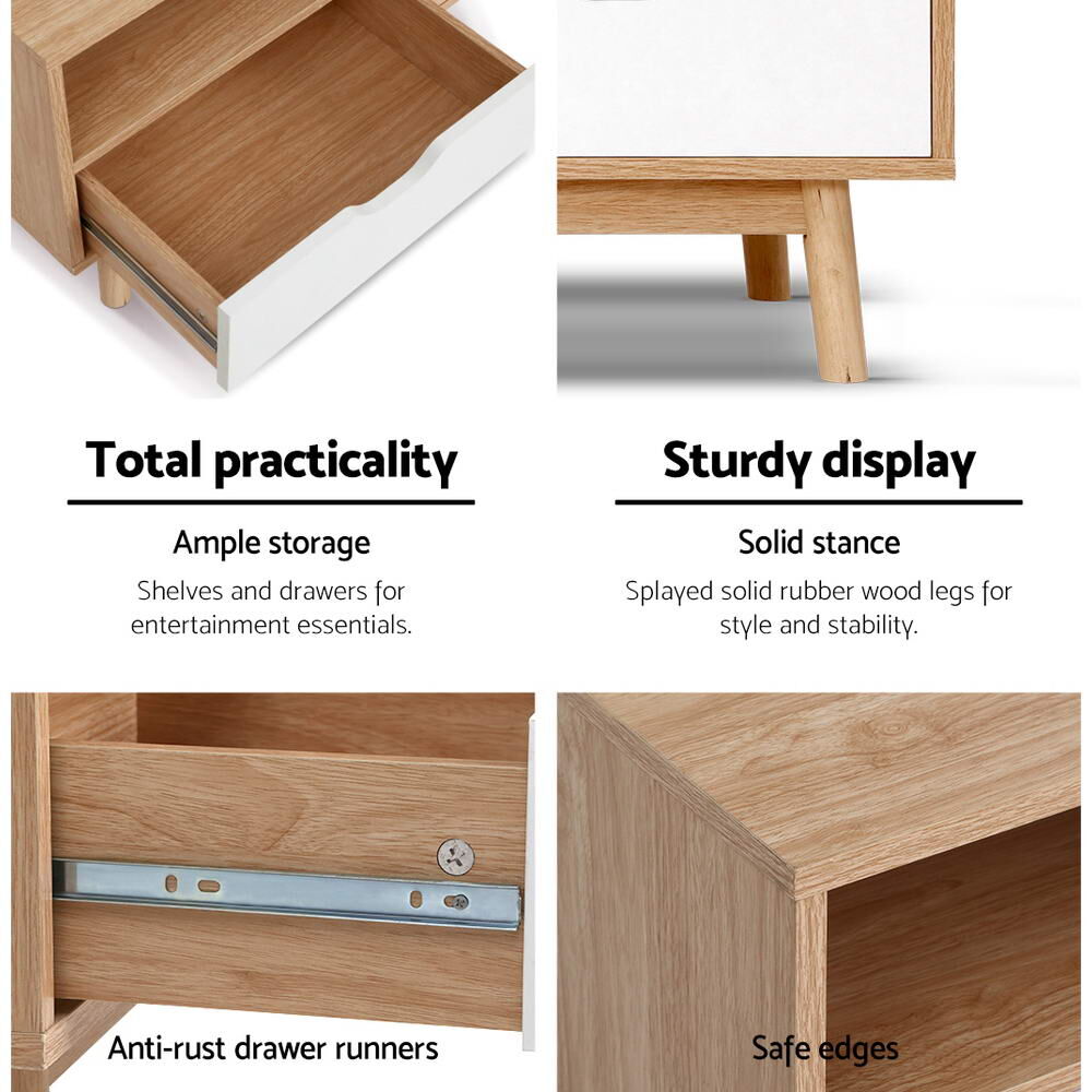 Artiss TV Cabinet Entertainment Unit Stand Wooden Storage 140cm Scandinavian Price