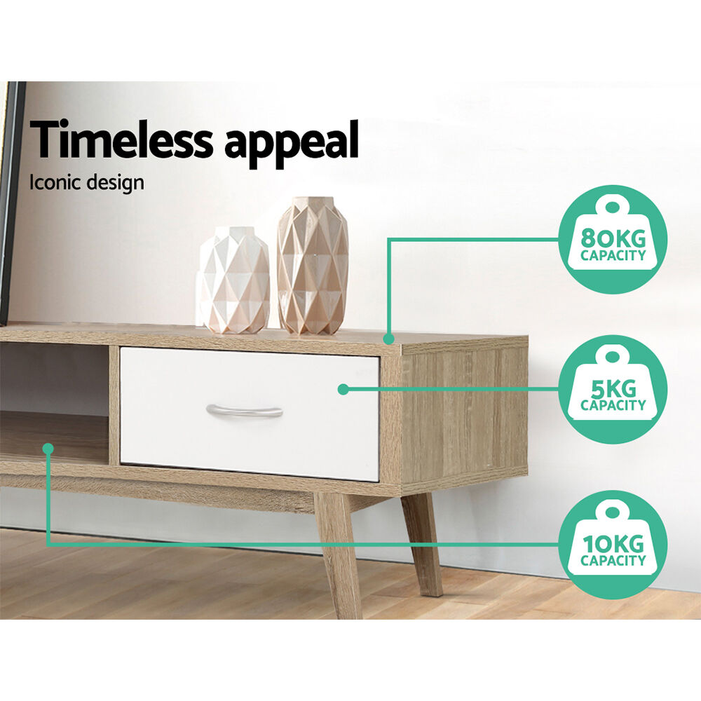 Artiss TV Cabinet Entertainment Unit 180cm Oak White Gary Price