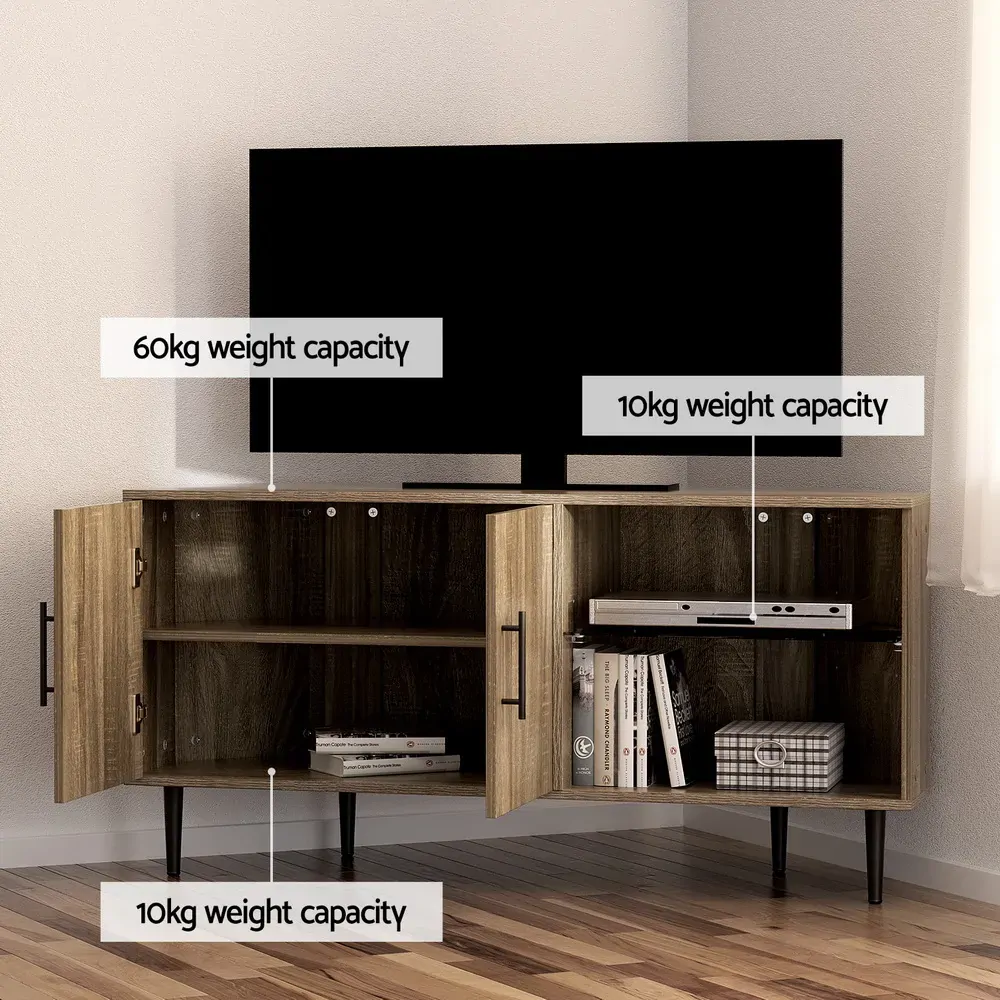 Corner Entertainment Unit Stand TV Cabinet Open Storage Shelf 120CM Price