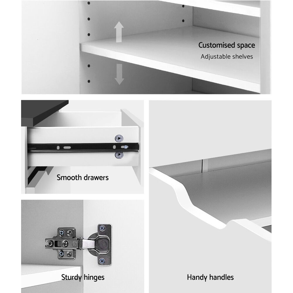 Artiss Shoe Rack Cabinet 30 Pairs White Eve Price