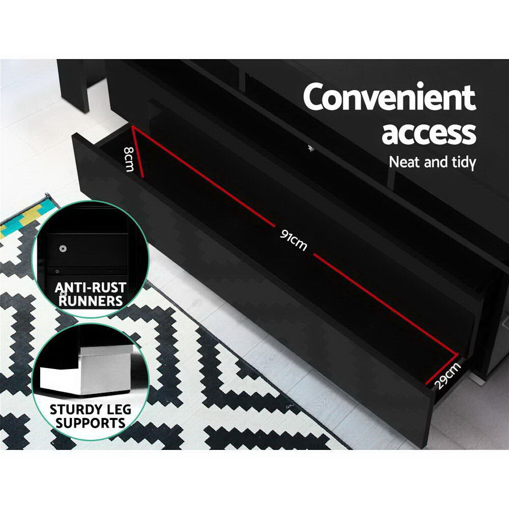 Artiss Entertainment Unit TV Cabinet LED 160cm Black Elo Price