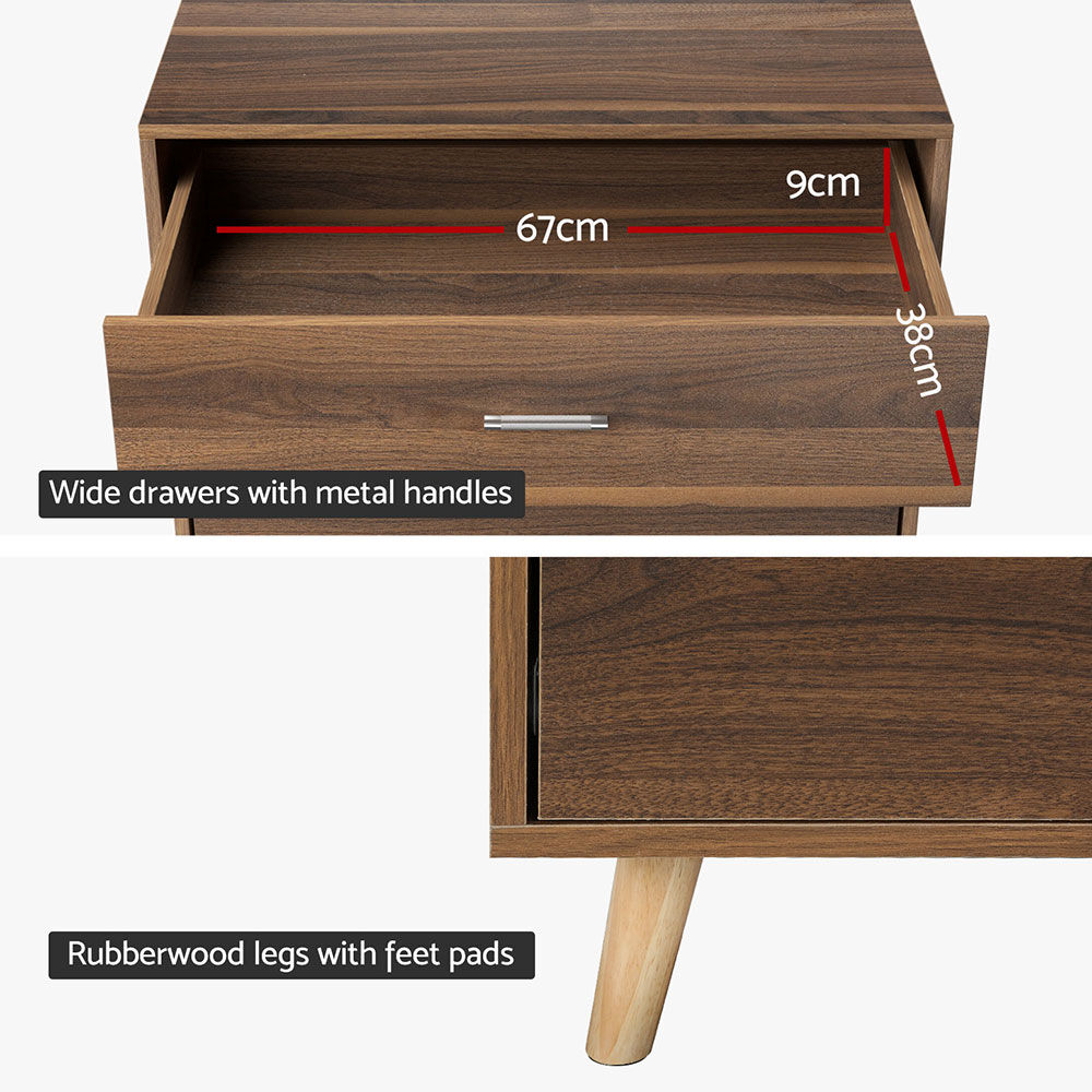 Artiss 5 Chest of Drawers - MIRI Walnut Price