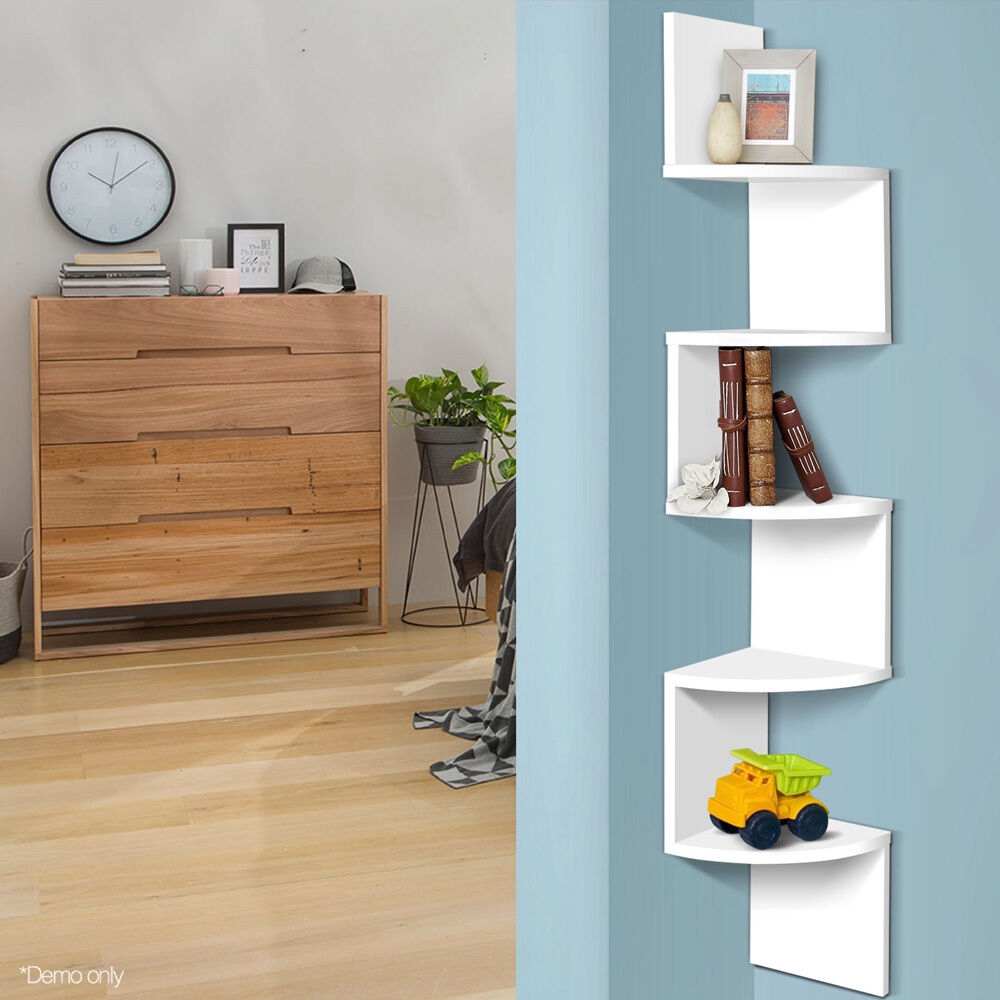 Wall Shelf Corner Floating 5-Tier White Price