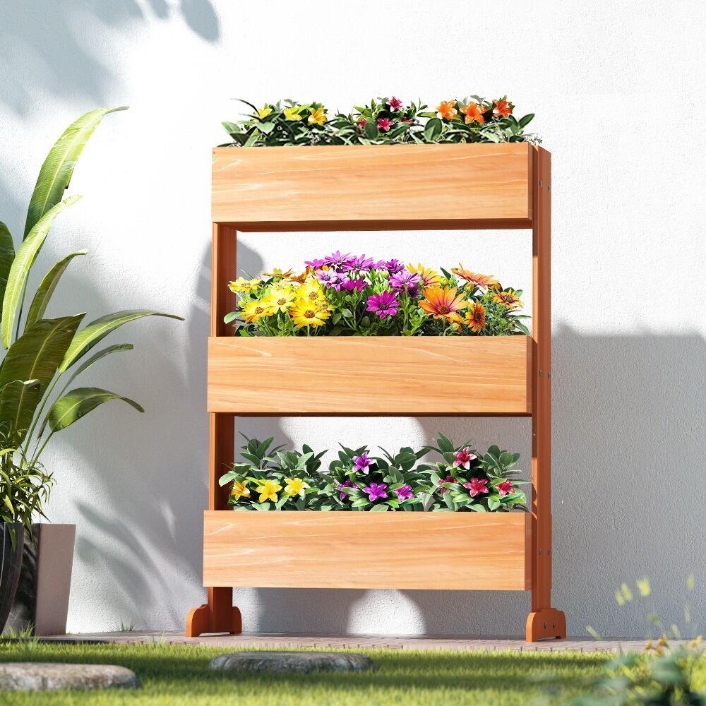 Green Fingers Garden Bed Elevated 69x39x106cm Wooden Planter Box Container Herb Price