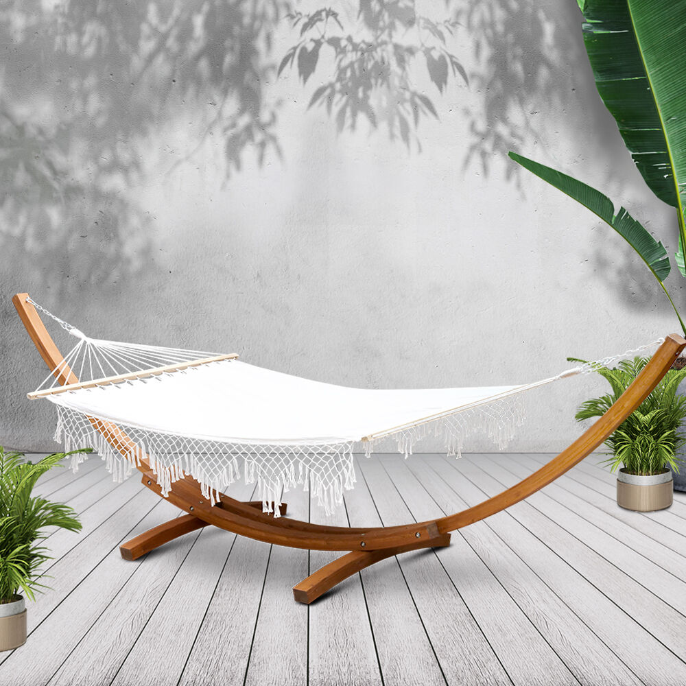 Hammock Bed Outdoor Camping Garden Tassel Timber Hammock White Price