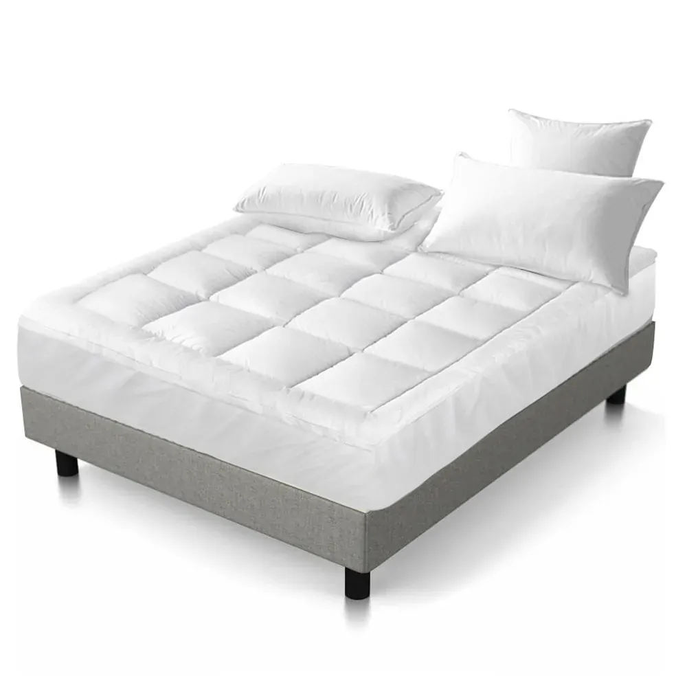 Mattress Topper Pillowtop 1000GSM Microfibre Filling Protector Price