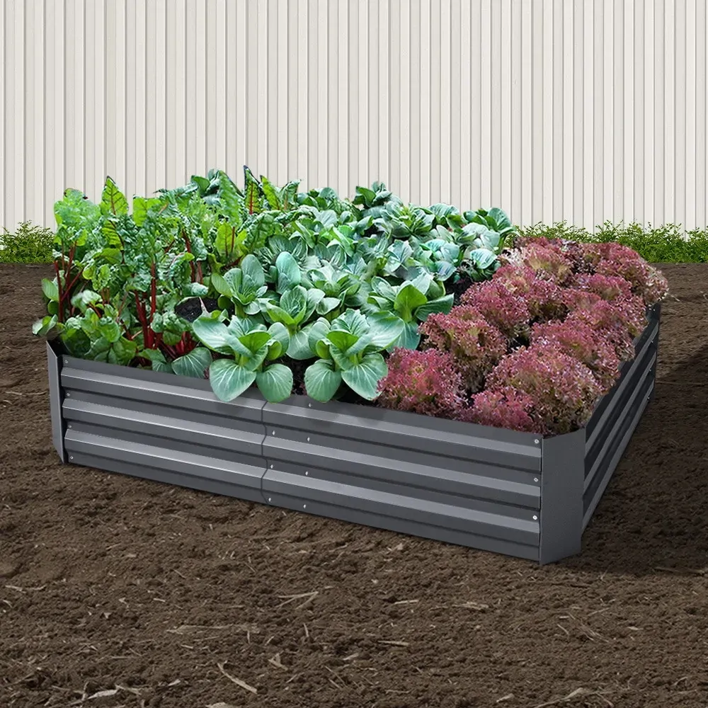 Green Fingers Galvanised Steel Garden Bed - Aliminium Grey Price