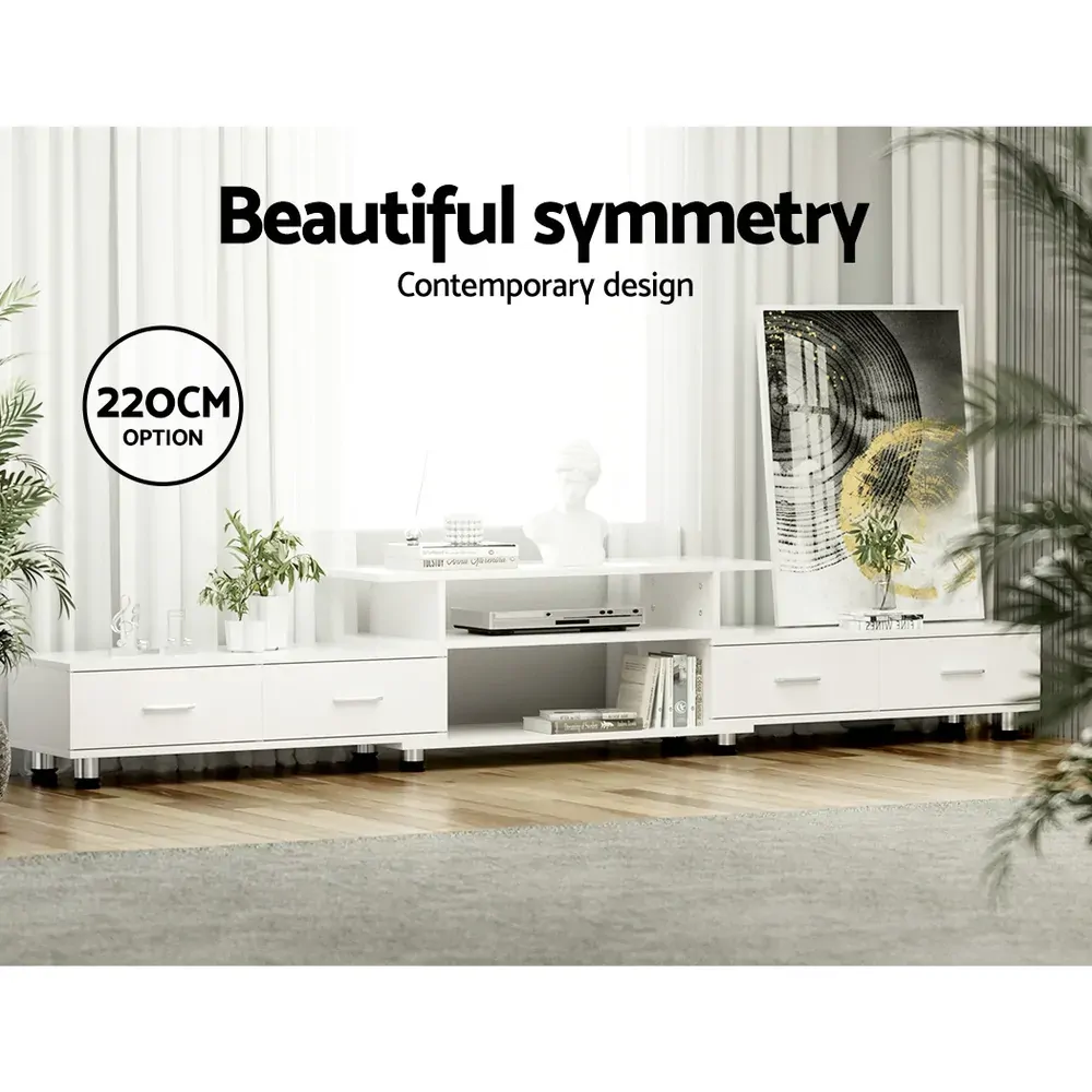 Crawley TV Cabinet Entertainment Unit Stand Wooden 160CM To 220CM Lowline Storage Drawers Price