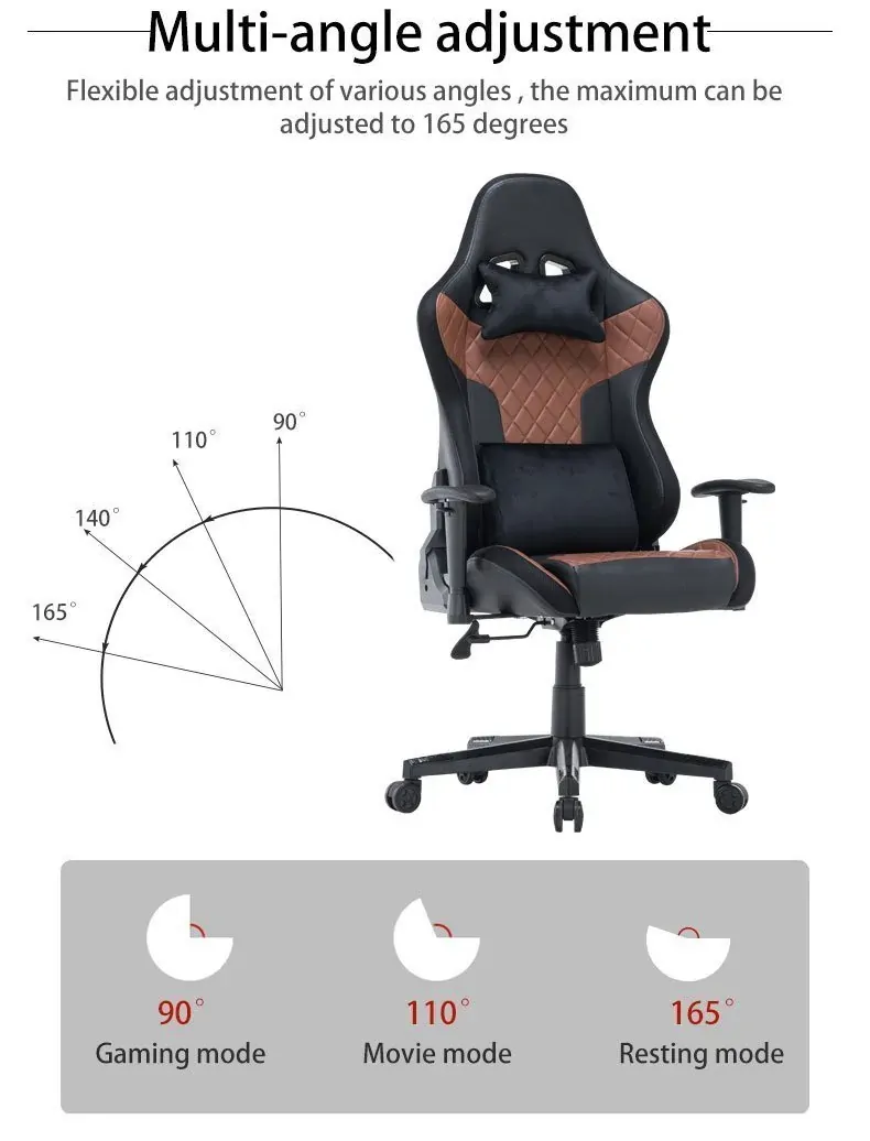 7 RGB Lights Bluetooth Speaker Gaming Chair Ergonomic Racing chair 165° Reclining Gaming Seat 4D Armrest Footrest Price
