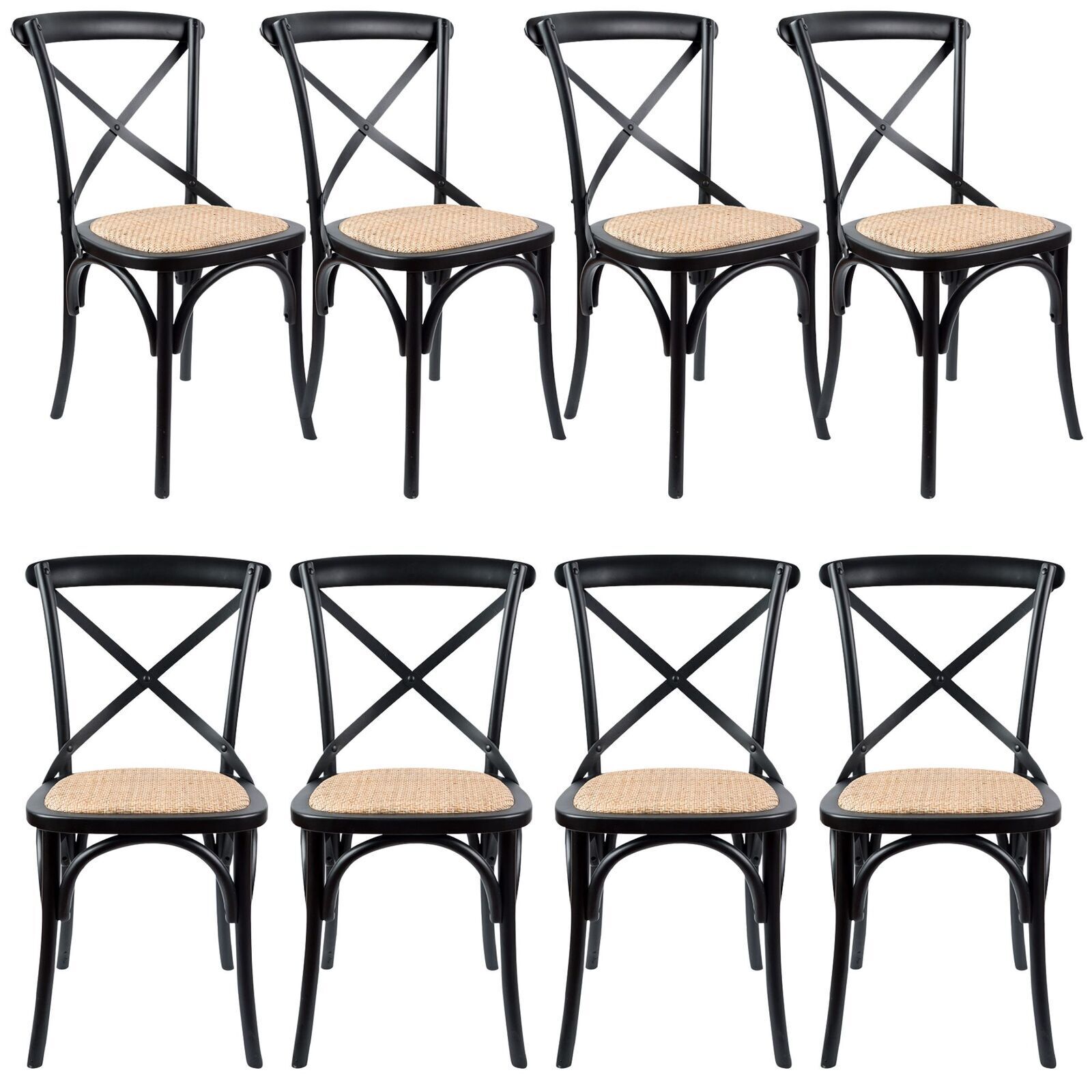 Aster Crossback Dining Chair Solid Birch Timber Wood Ratan Seat Price