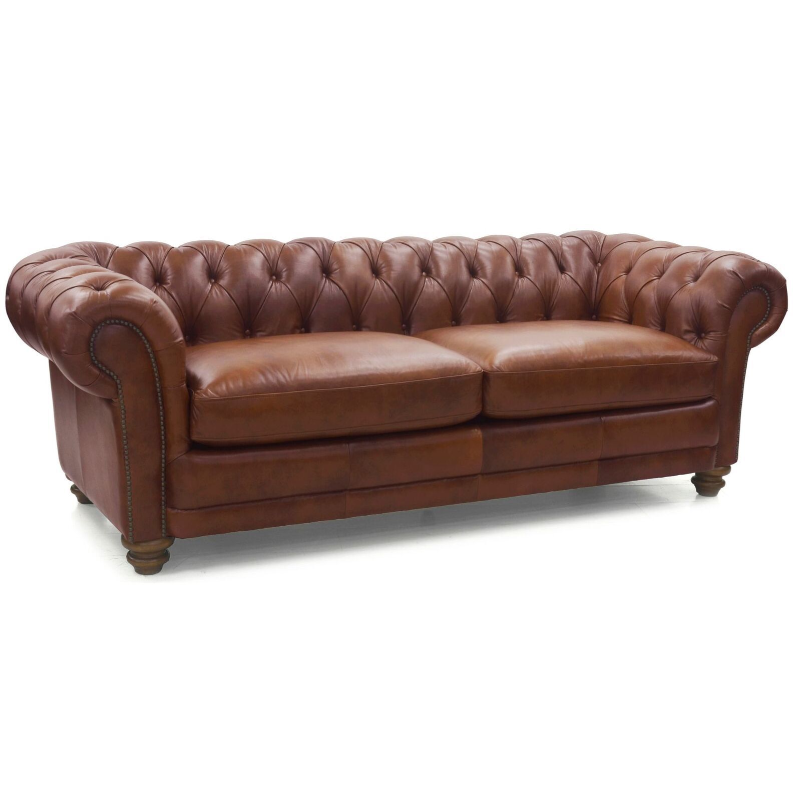 Brandermill Genuine Leather Sofa Chestfield Lounge Couch - Butterscotch Price