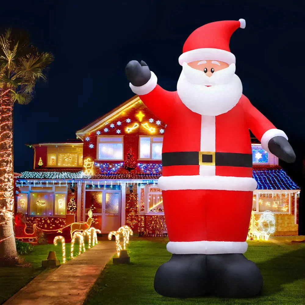 Jingle Jollys Christmas Inflatable Santa Decorations Outdoor Air-Power Light Price
