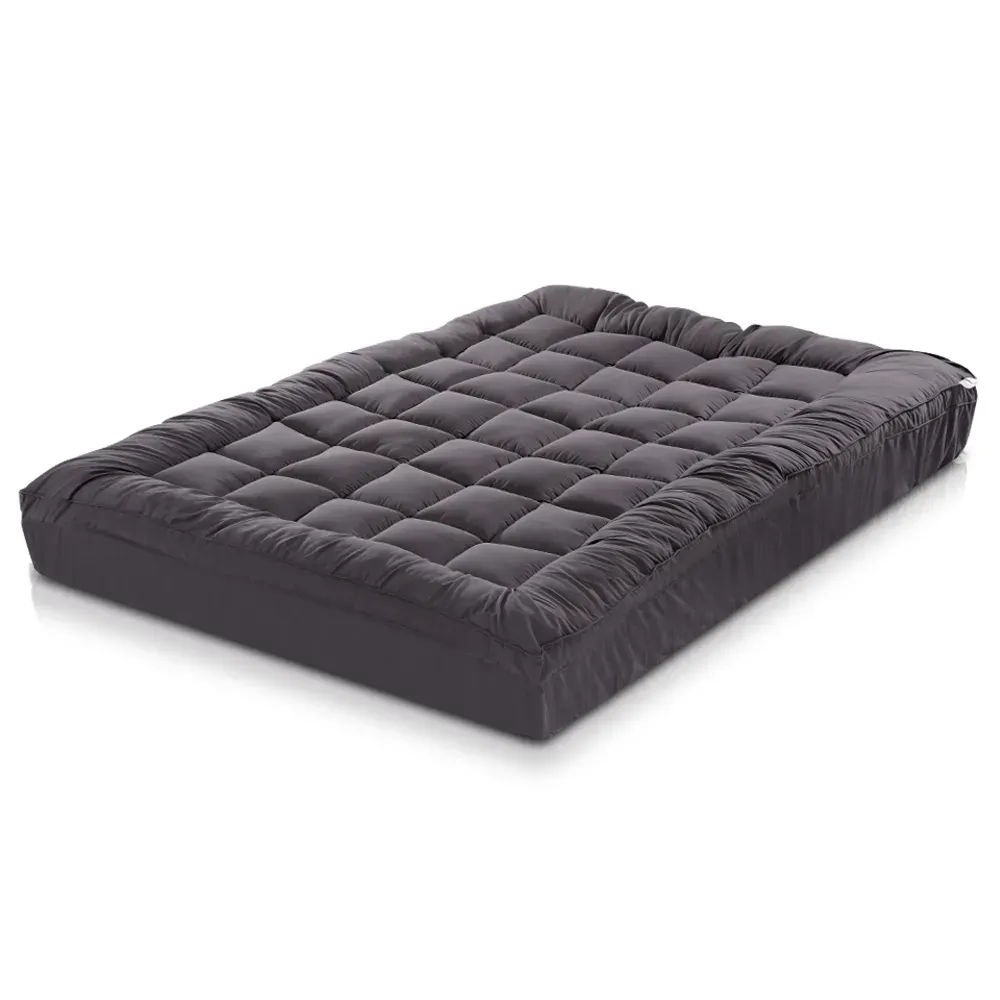 Mattress Topper Pillowtop 1000GSM Charcoal Microfibre Bamboo Fibre Filling Protector Price