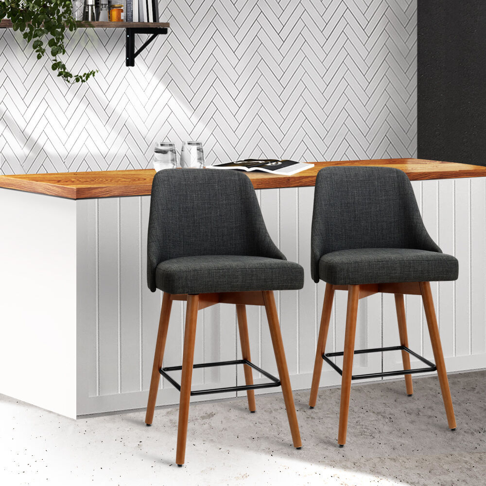 Wooden Fabric Bar Stools Square Footrest Price