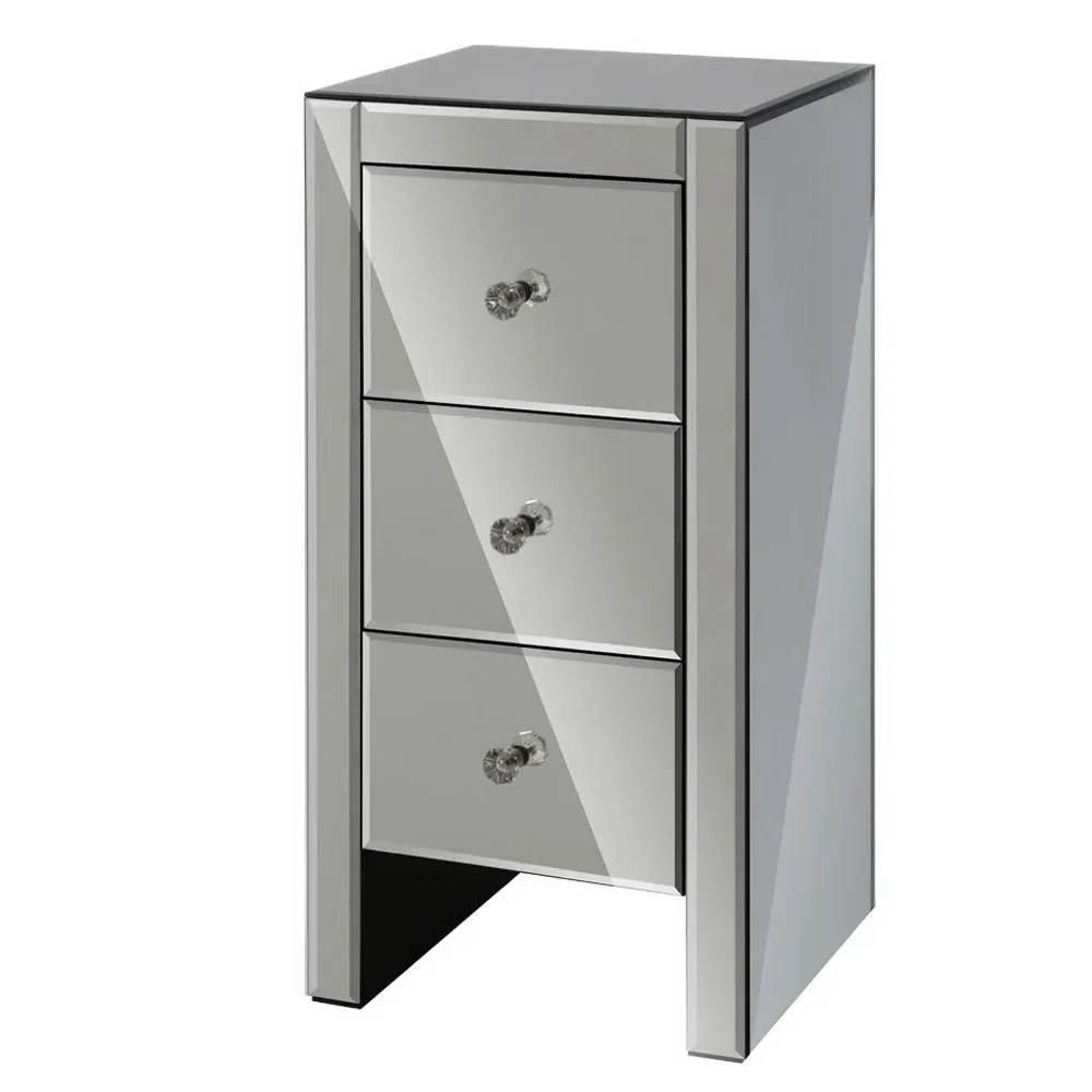 Palatine Mirrored Bedside Tables Drawers Crystal Chest Nightstand Glass Price
