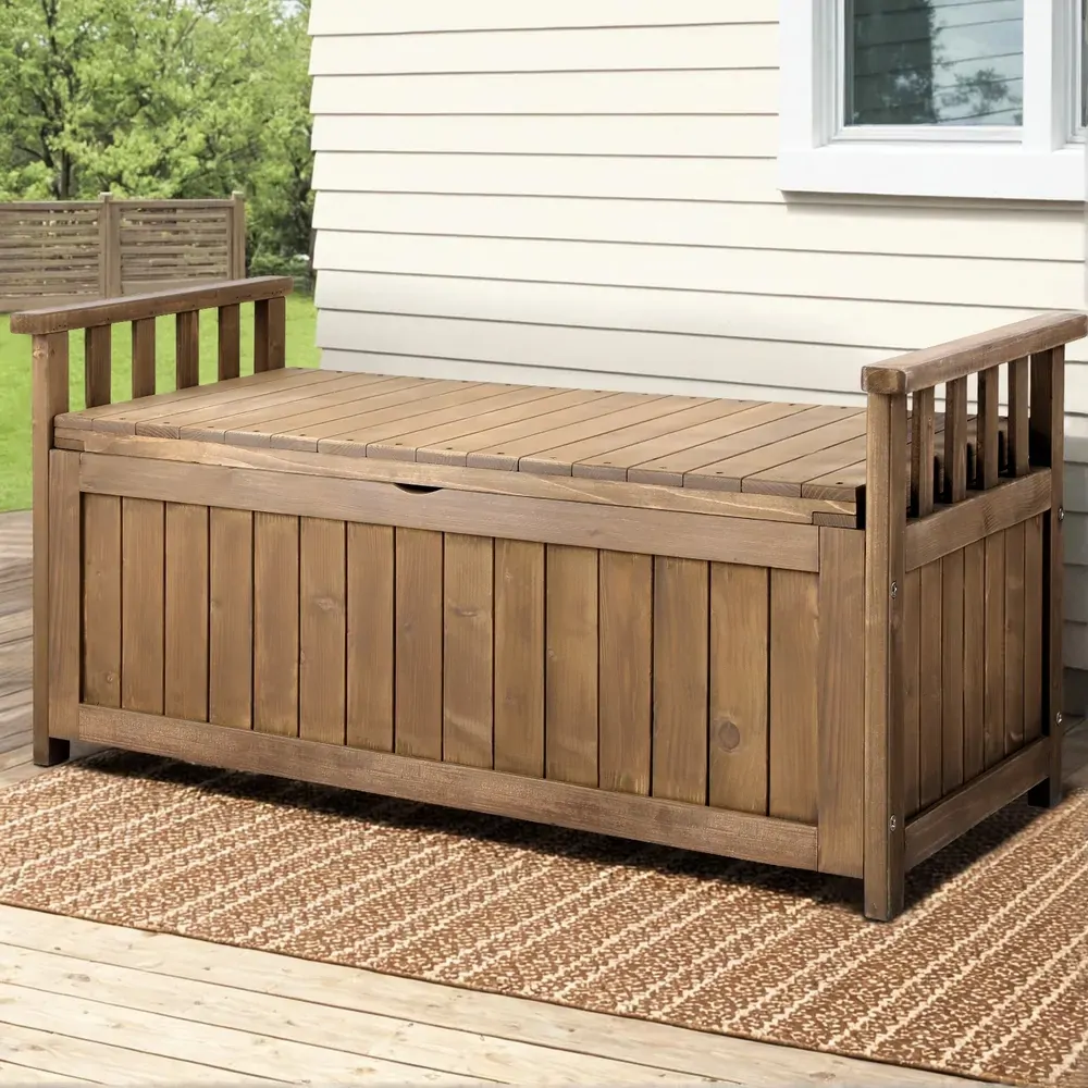 Outdoor Storage Box Wooden Garden Bench Chest Toy Tool Sheds Furniture Price