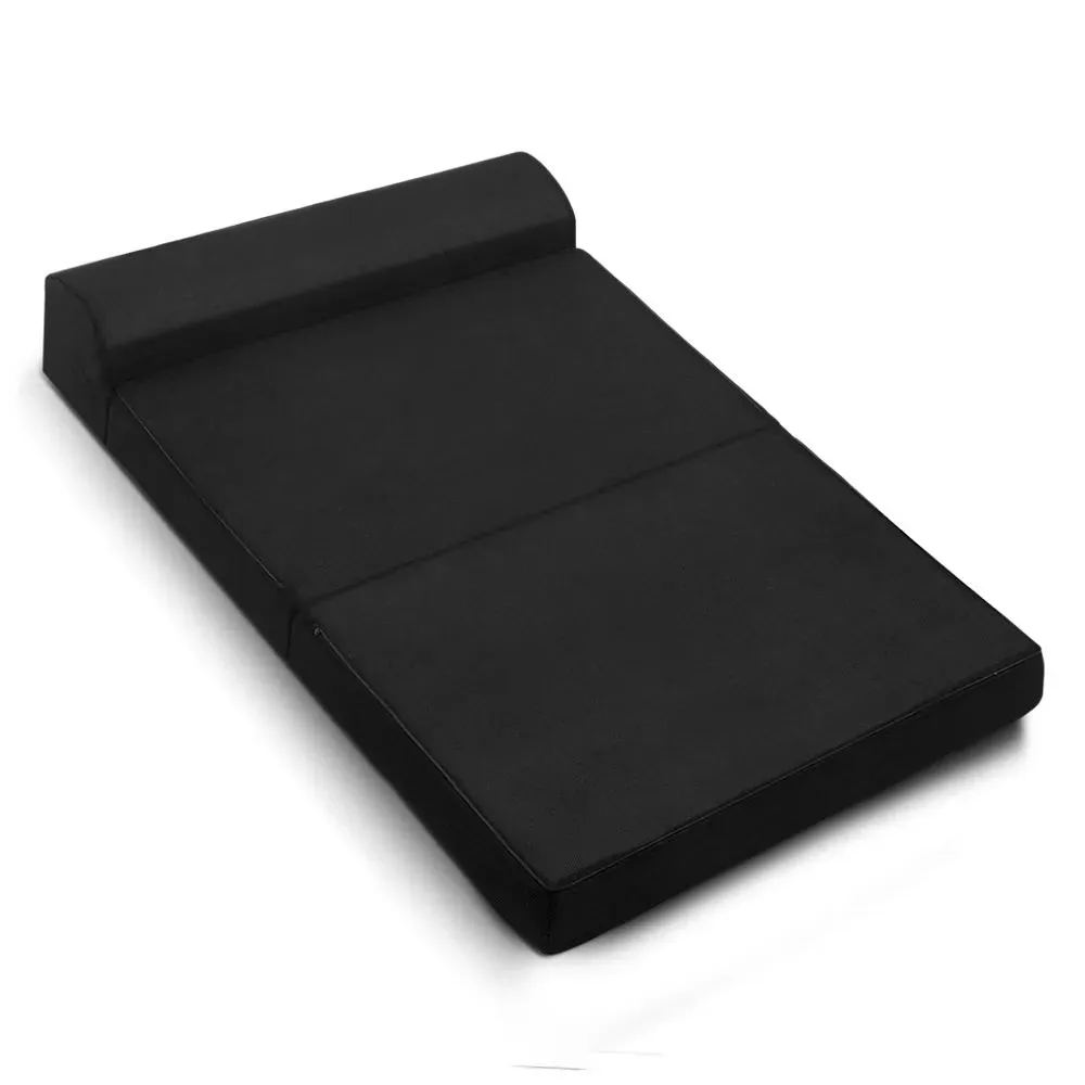 Barnoldswick Bedding Folding Foam Mattress Portable Sofa Bed Mat Air Mesh Fabric Black Price