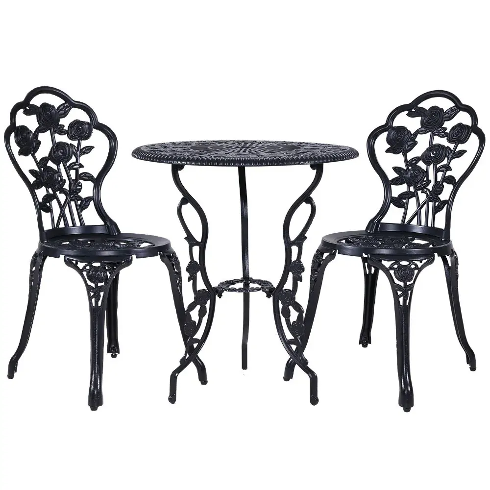 3PC Outdoor Setting Cast Aluminium Bistro Table Chair Patio Price