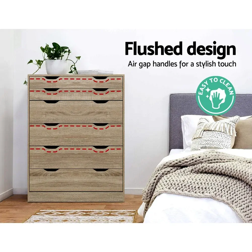 6 Chest of Drawers Tallboy Dresser Table Storage Cabinet Bedroom Price