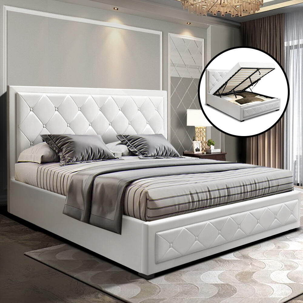 Artiss Bed Frame Double Size Gas Lift Grey TIYO Price