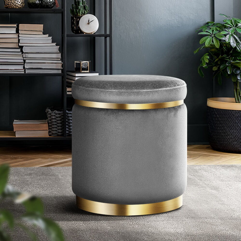 Round Velvet Ottoman Foot Stool Foot Rest Pouffe Padded Seat Footstool Price
