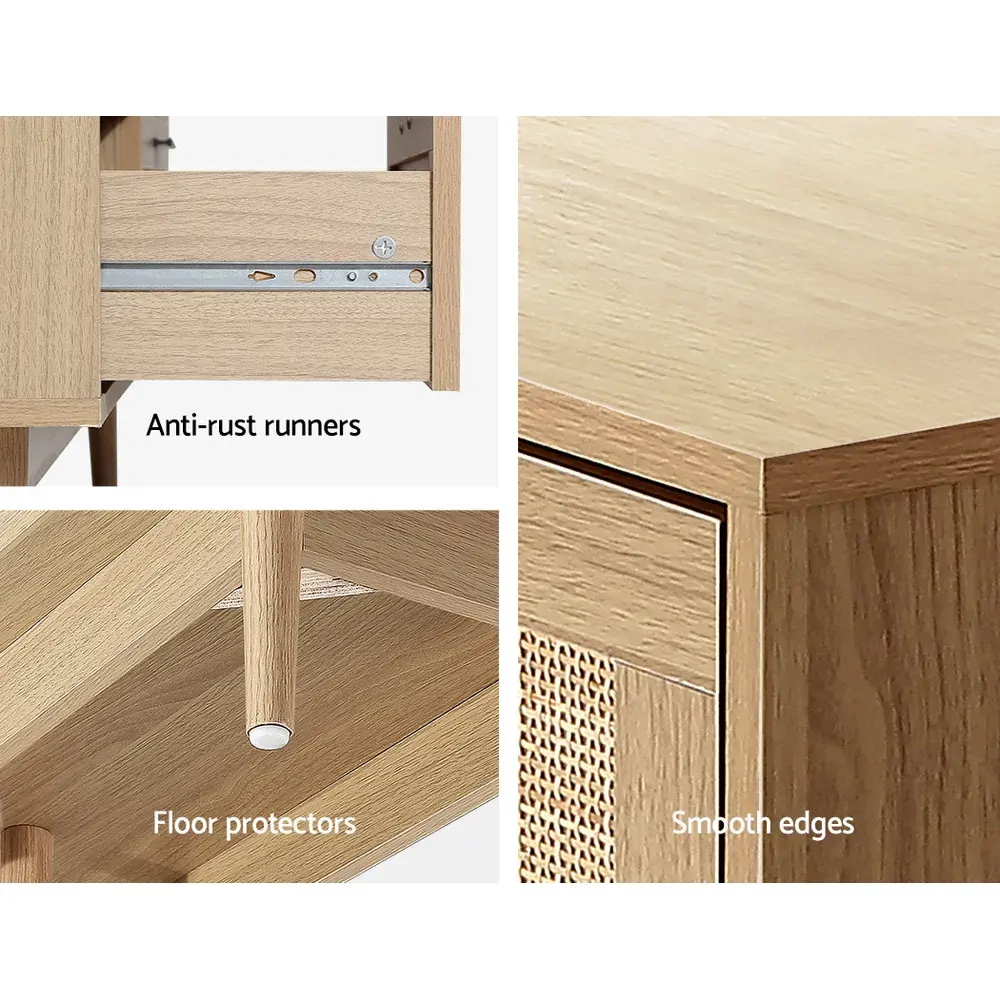 Chest of Drawers Rattan Tallboy Cabinet Bedroom Clothes Storage Wood Price