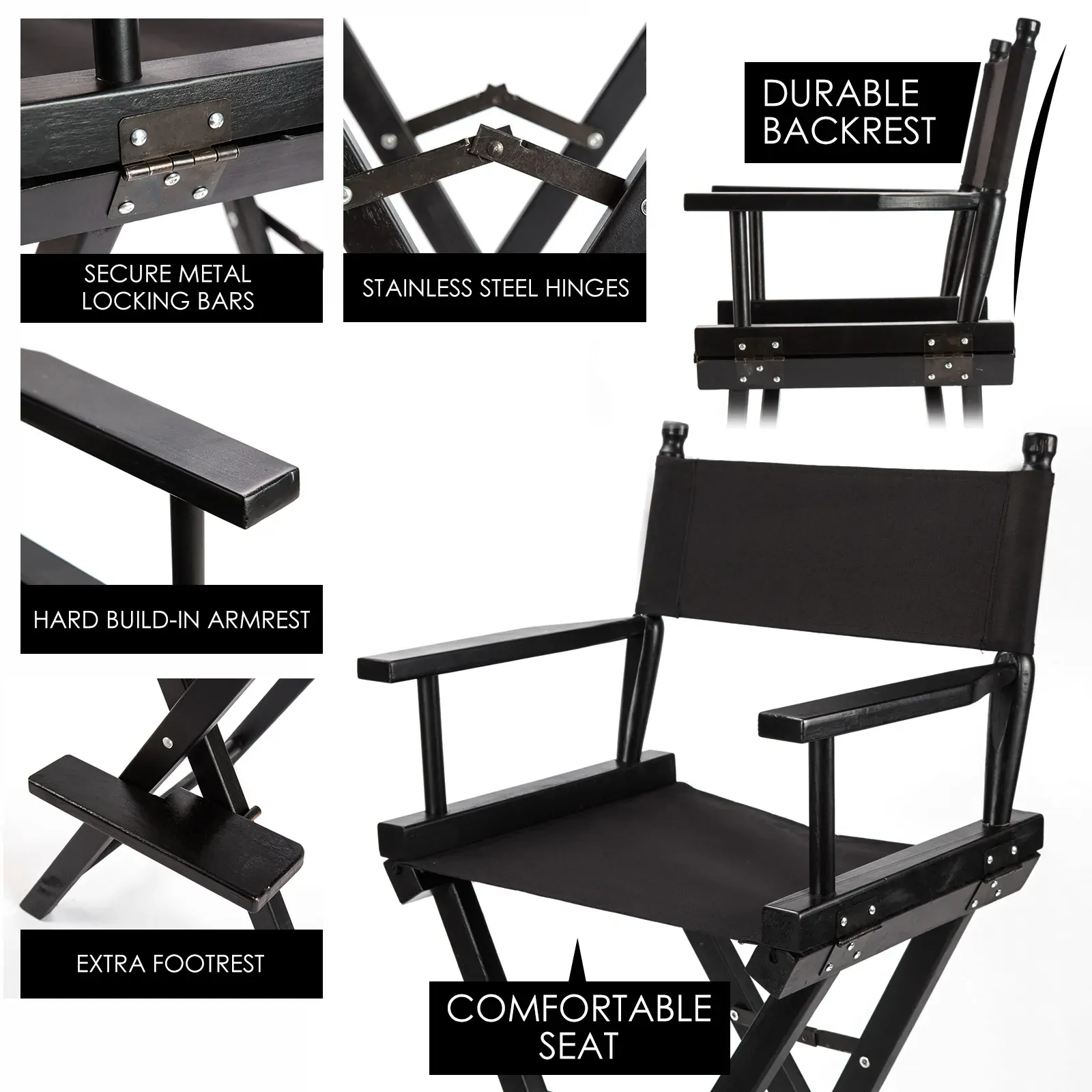 La Bella Folding Tall Chair DARK HUMOR Movie Director 75cm Price