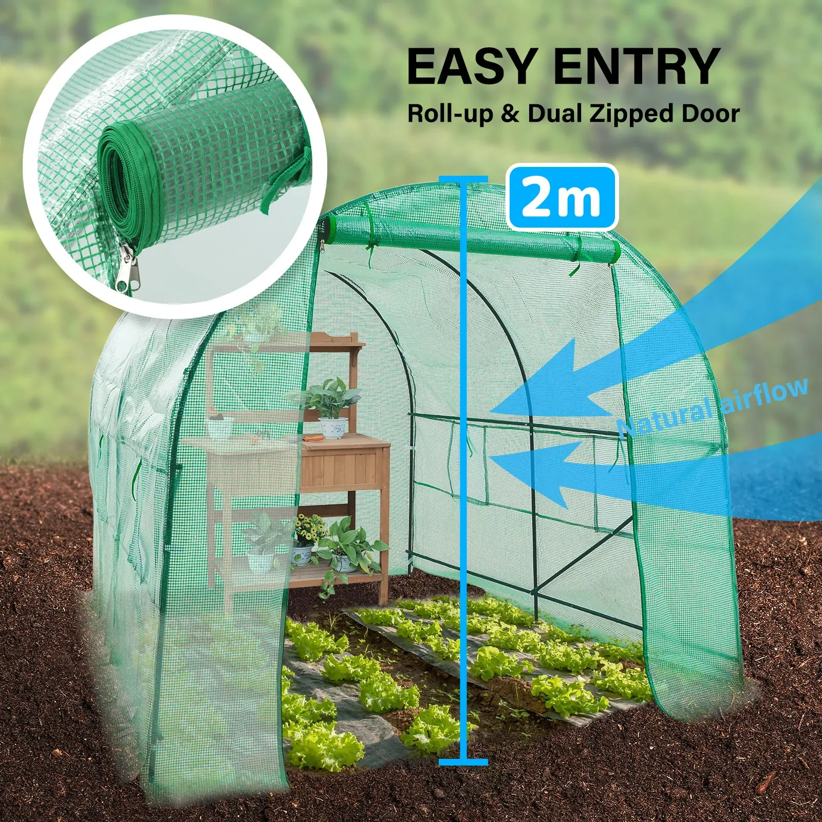 Home Ready Dome Tunnel Hoop Polytunnel Greenhouse Walk-In Shed PE Price