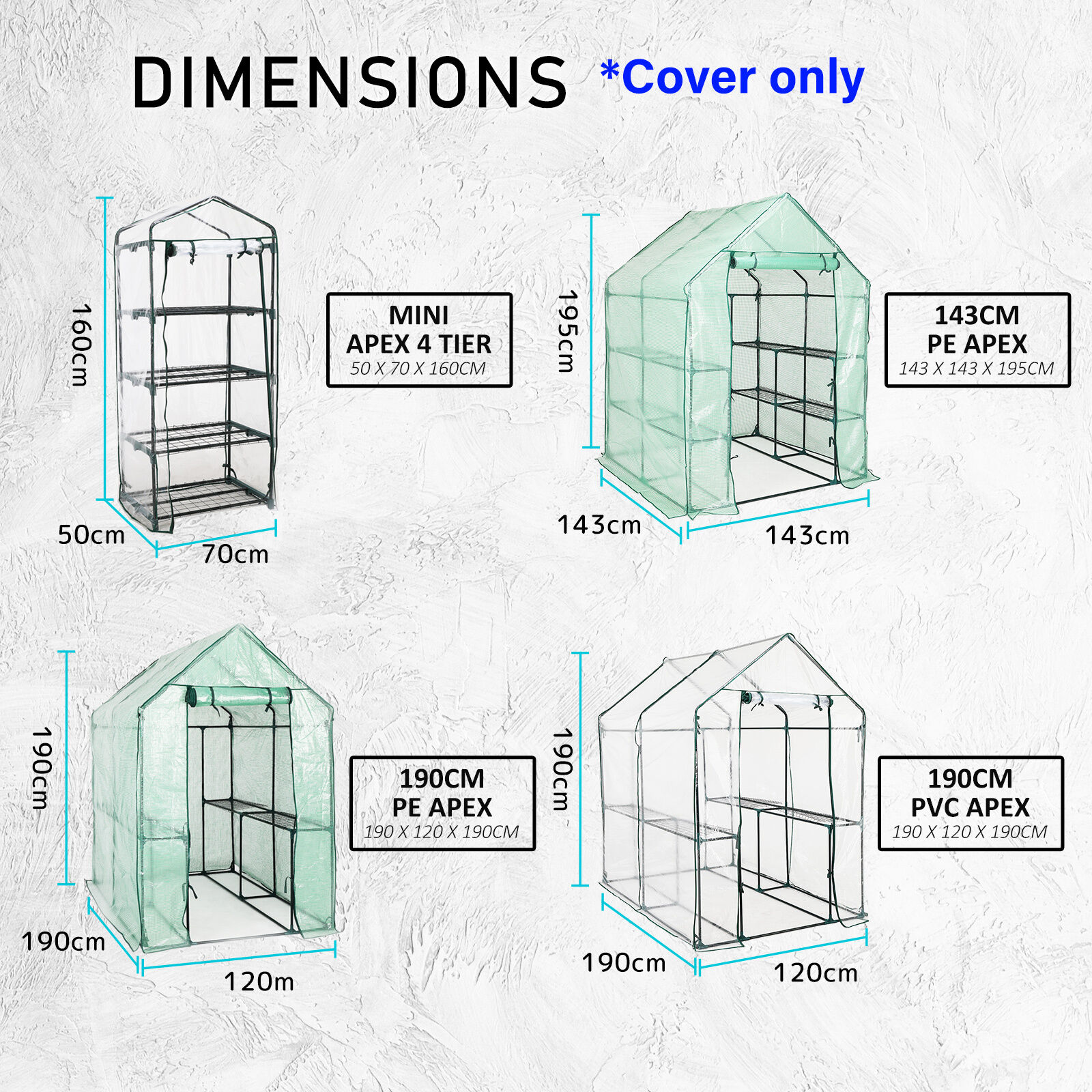Home Ready Apex Mini Garden Greenhouse Shed PVC Cover Only Price