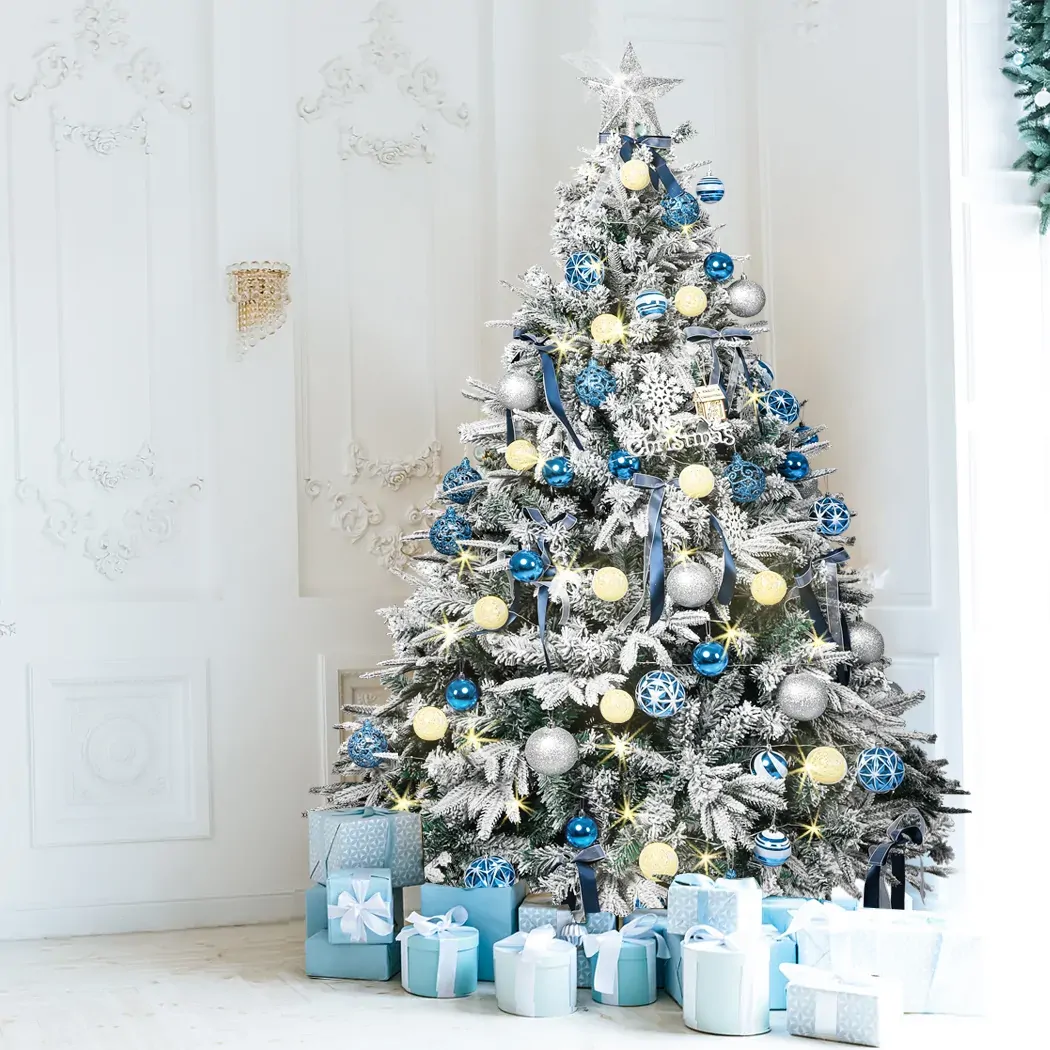 Christmas Tree Fairy Lights Snow Flocked Xmas Ornaments Decor Price