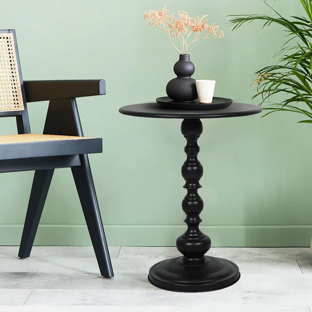 Grandville Side Table Vintage End Round Tabletop Steel Base Nightstand Antique Price
