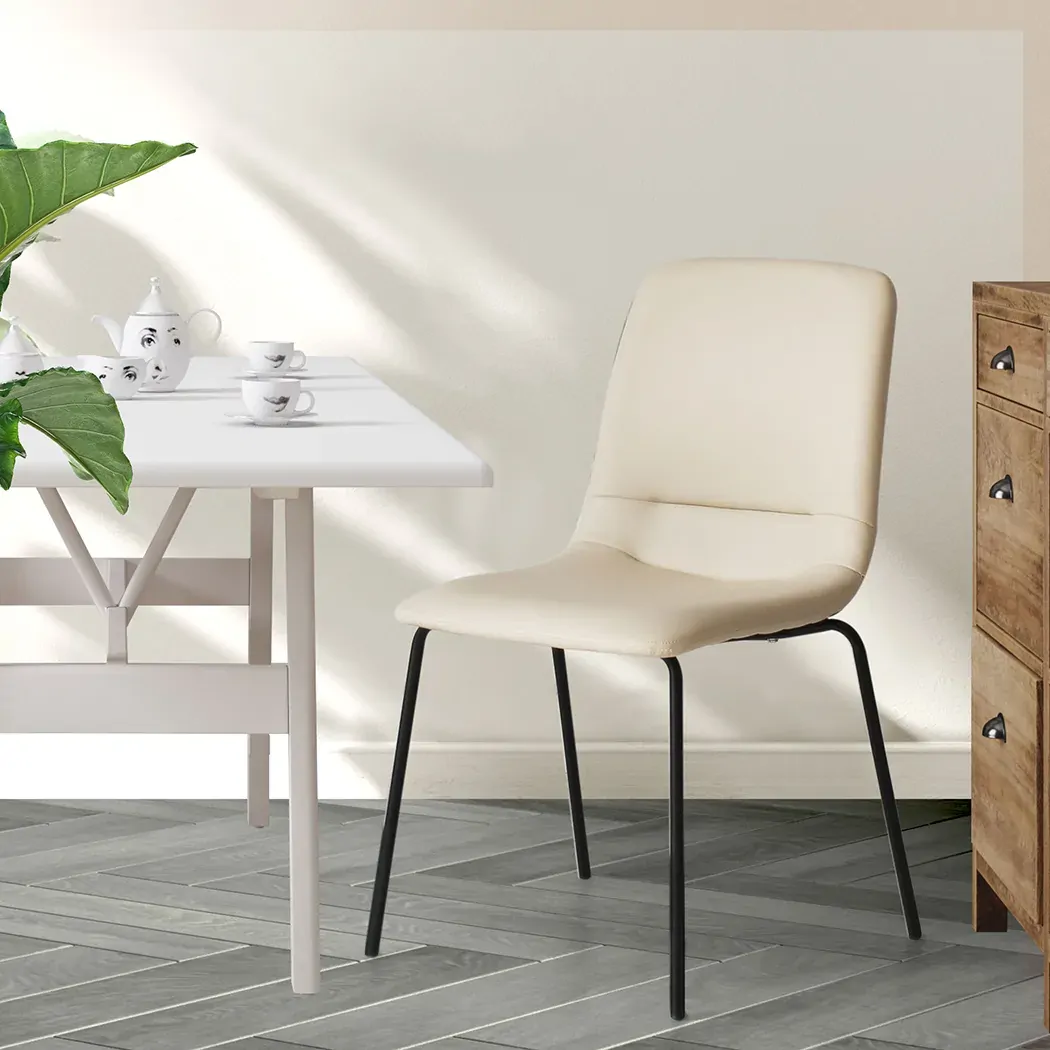 4x Dining Chairs Kitchen Table Chair Lounge Room Padded Seat PU Leather Price