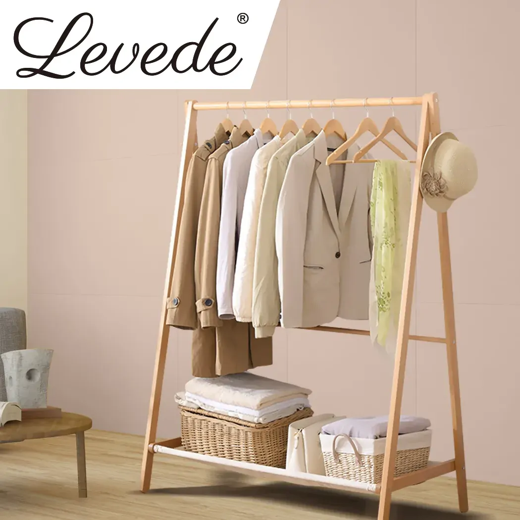 Clothes Stand Garment Dyring Rack Hanger Organiser Wooden Free Standing Price