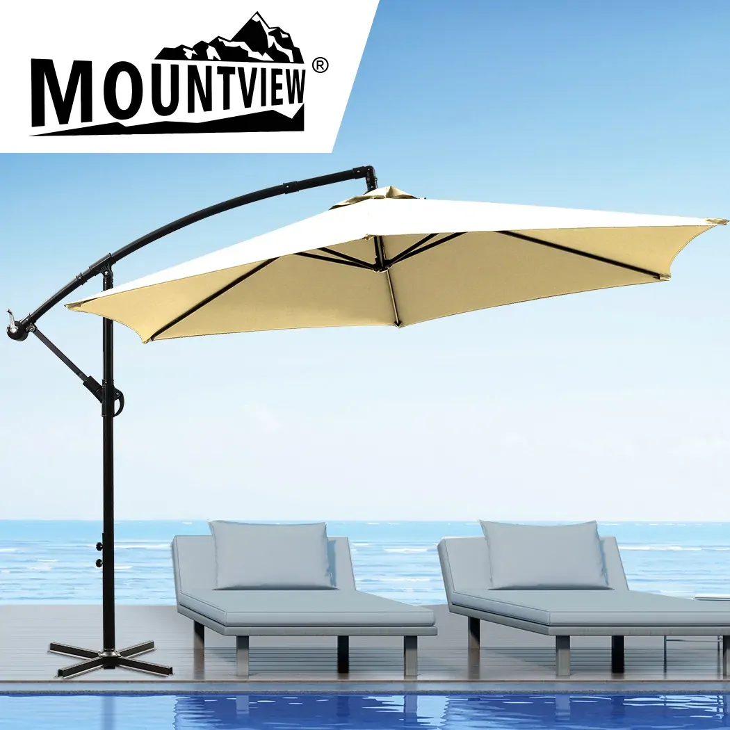 3M Outdoor Umbrella Cantilever Cover Garden Patio Beach Umbrellas Crank Price
