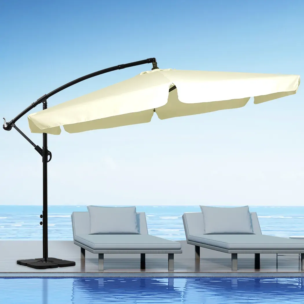 3M Patio Outdoor Umbrella Cantilever With Base Stand Price