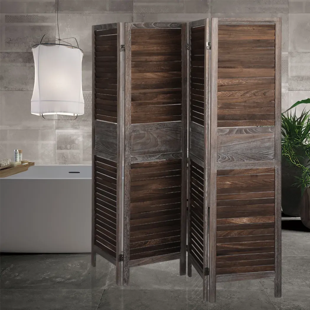 Colleyville Room Divider Folding Screen Privacy Dividers Stand Wood Brown Price