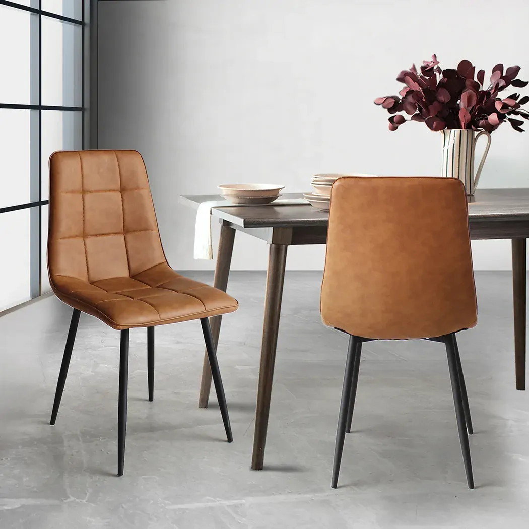 4x Dining Chairs Kitchen Table Chair Lounge Room Padded Seat PU Leather Price