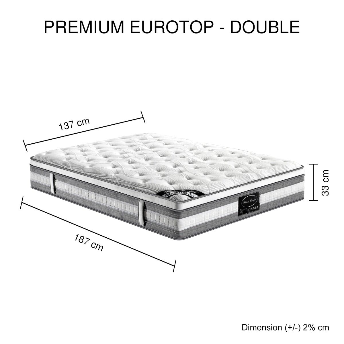 Austell Mattress Euro Top Pocket Spring Coil with Knitted Fabric Medium Firm 34cm Thick Price