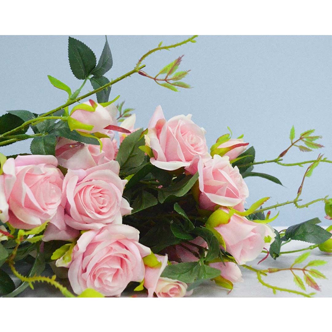 12pcs Artificial Silk Flower Fake Rose Bouquet Table Decor Price