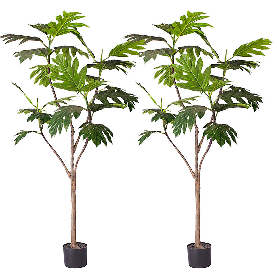 Artificial Natural Green Split-Leaf Philodendron Tree Fake Tropical Indoor Plant Home Office Decor Price