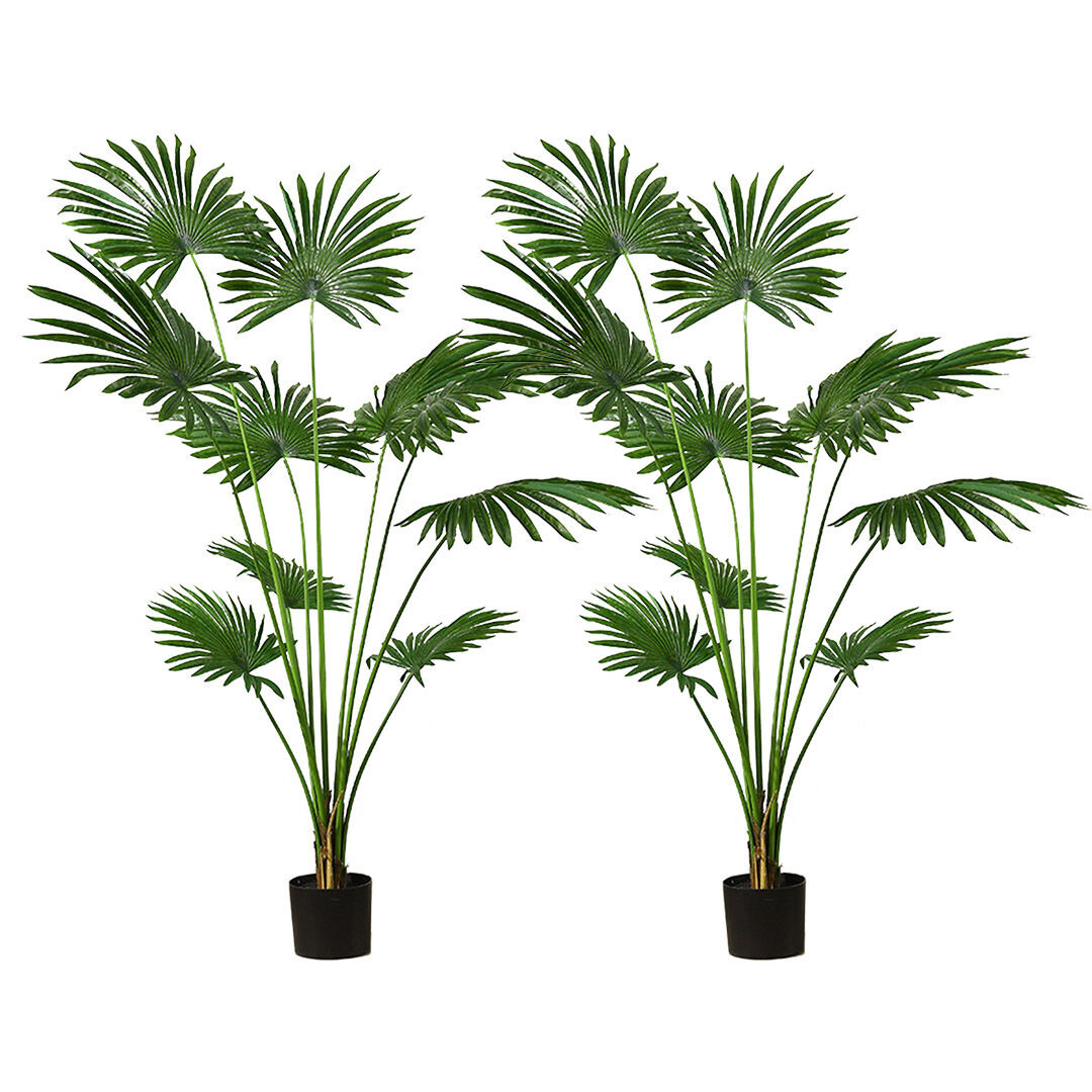 Artificial Natural Green Fan Palm Tree Fake Tropical Indoor Plant Home Office Decor Price