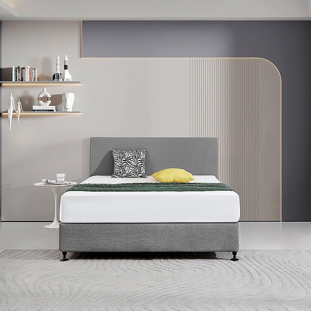 Linen Fabric Double Bed Deluxe Headboard Bedhead - Pearl Copper Brown Price