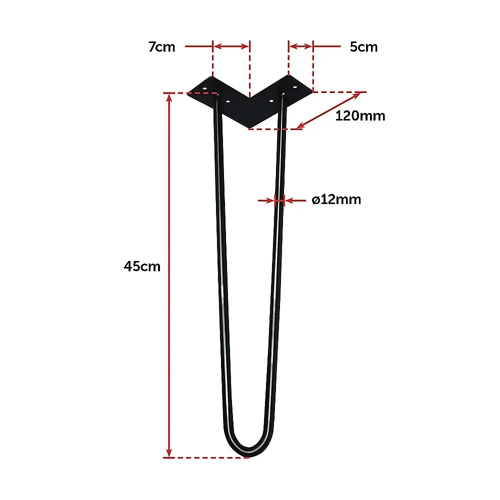 Set of 4 Industrial Retro Hairpin Table Legs 12mm Steel Bench Desk Leg Price