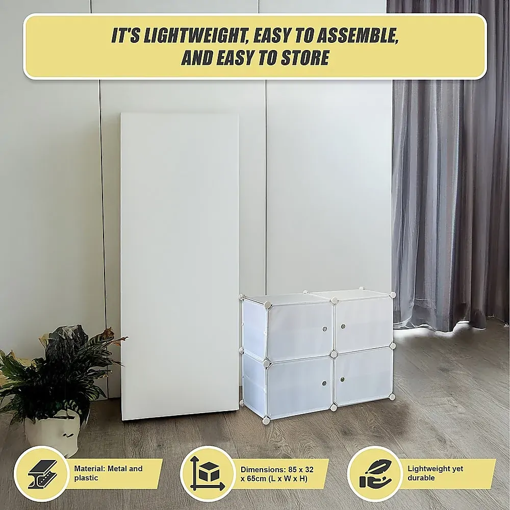 White Cube DIY Shoe Cabinet Rack Storage Portable Stackable Organiser Stand. Price