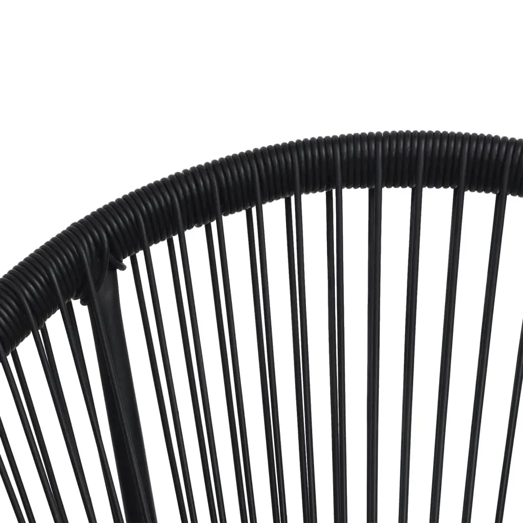 Outdoor Dining Set PVC Rattan Black Price