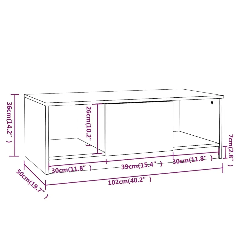 Coffee Table 102x50x36 cm Engineered Wood Price