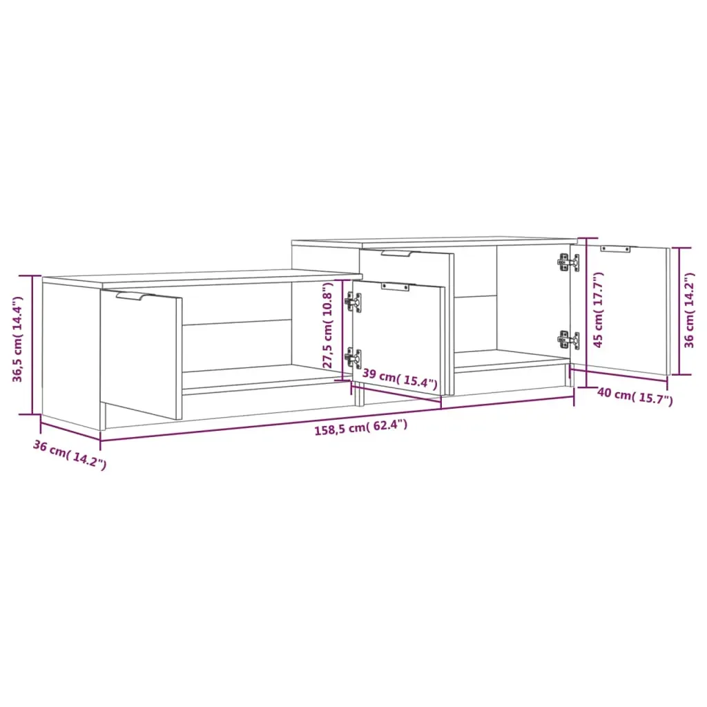 Colville TV Cabinet 158.5x36x45 cm Engineered Wood Price