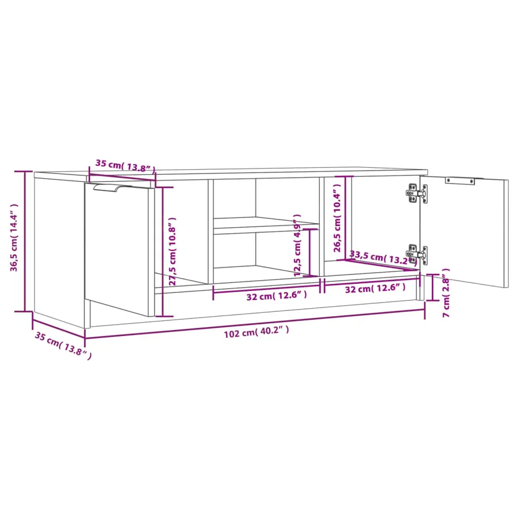 Cheshire TV Cabinet 102x35x36.5 cm Engineered Wood Price
